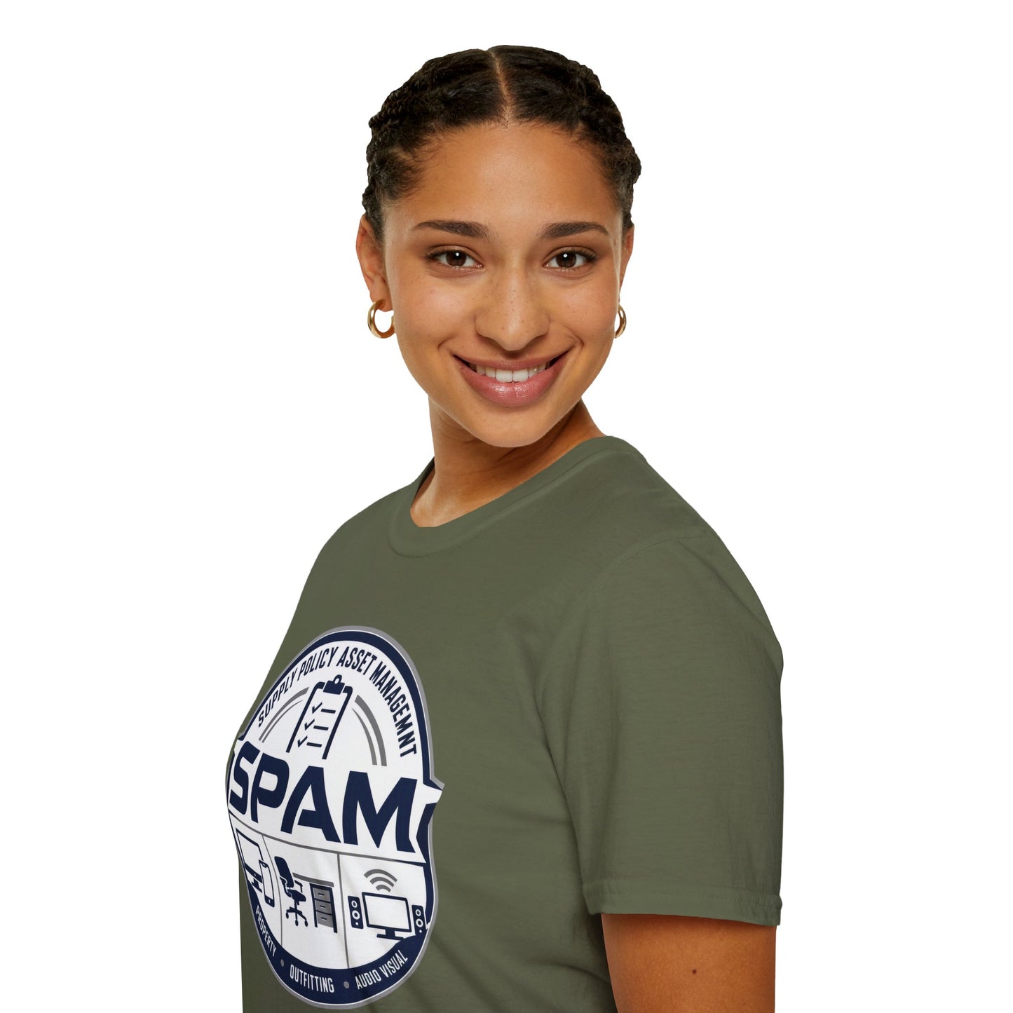 SPAM Supply Policy Asset Management T-Shirt — Logistics/ IT / Admin Graphic Tee