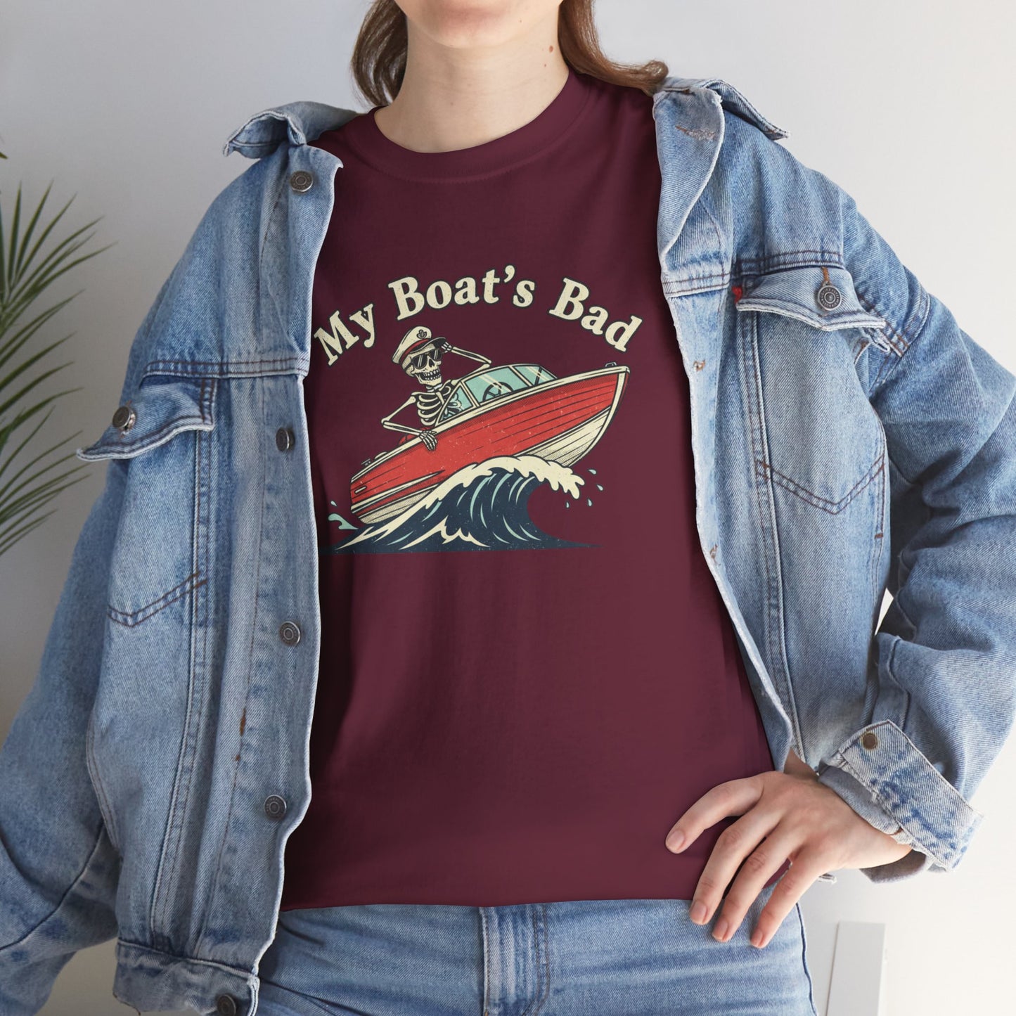 Boat Dad T‑Shirt – “My Boat's Bad” Funny Boating Tee for Dads & Fishermen
