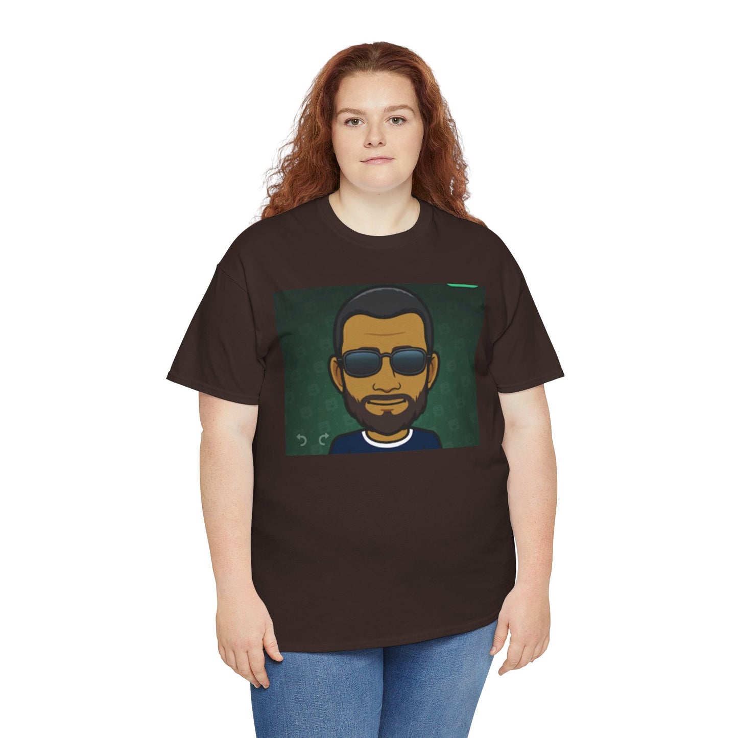 Bitmoji Portrait Tee — Cool Sunglasses Avatar Graphic T-Shirt Printify