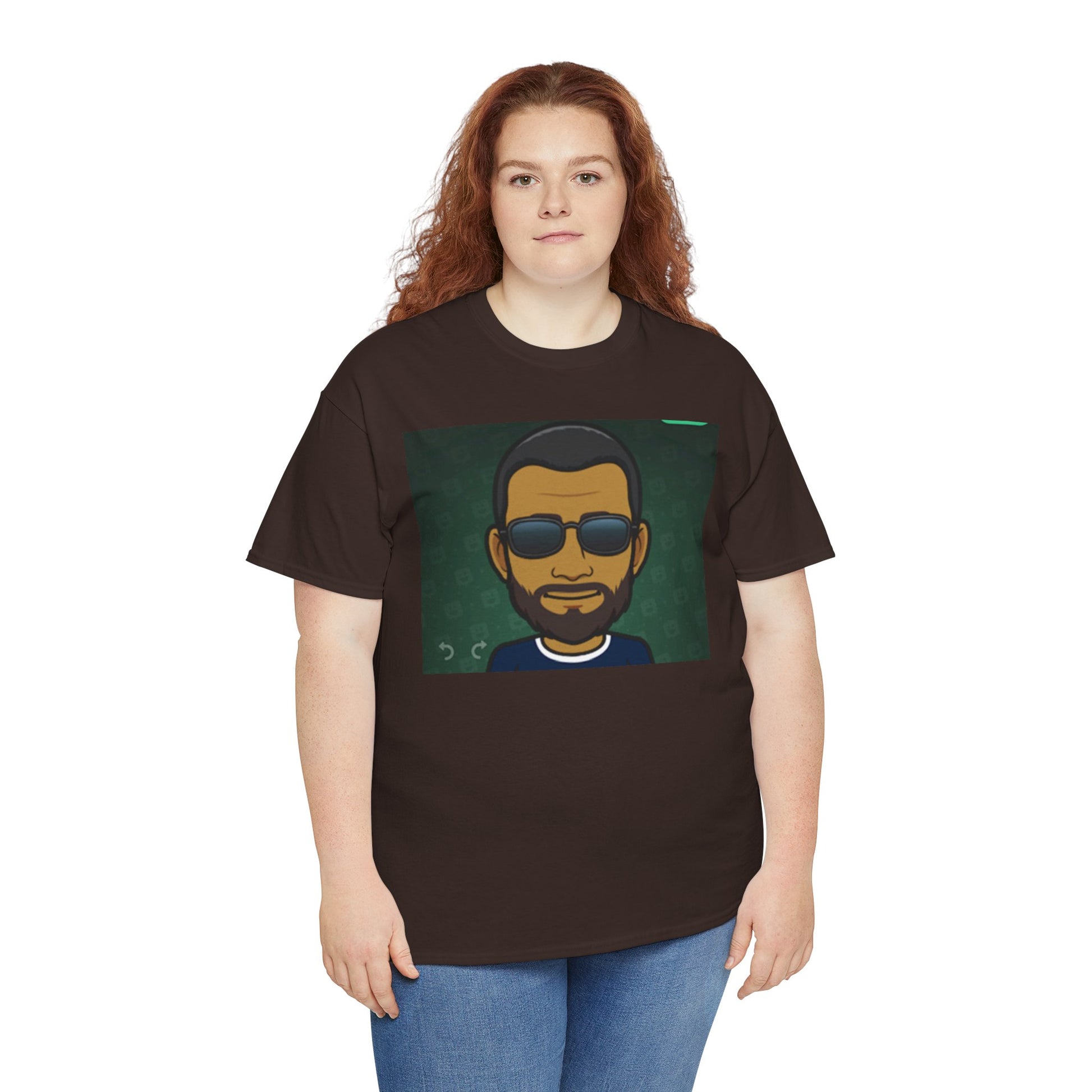 Bitmoji Portrait Tee — Cool Sunglasses Avatar Graphic T-Shirt Printify