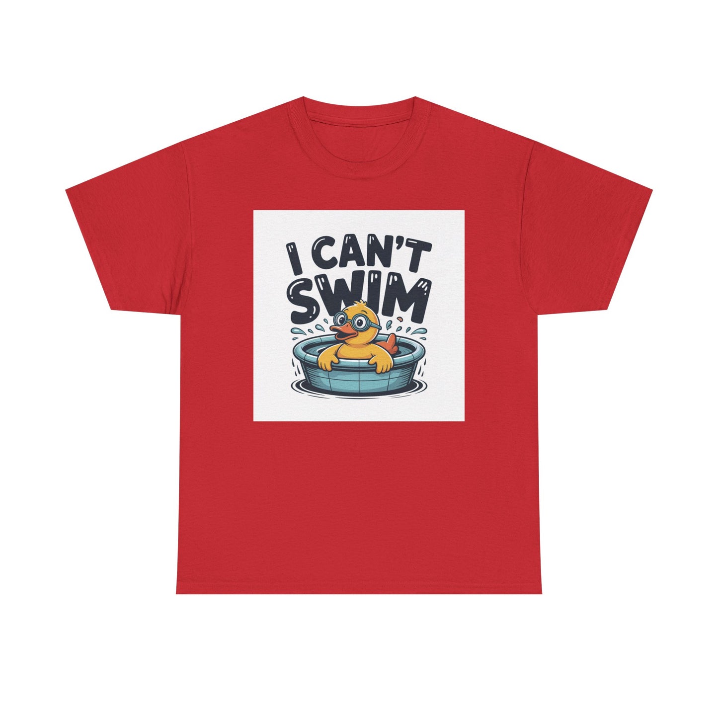 I Can't Swim Duck T-Shirt — Cute Funny Pool Float Graphic Tee
