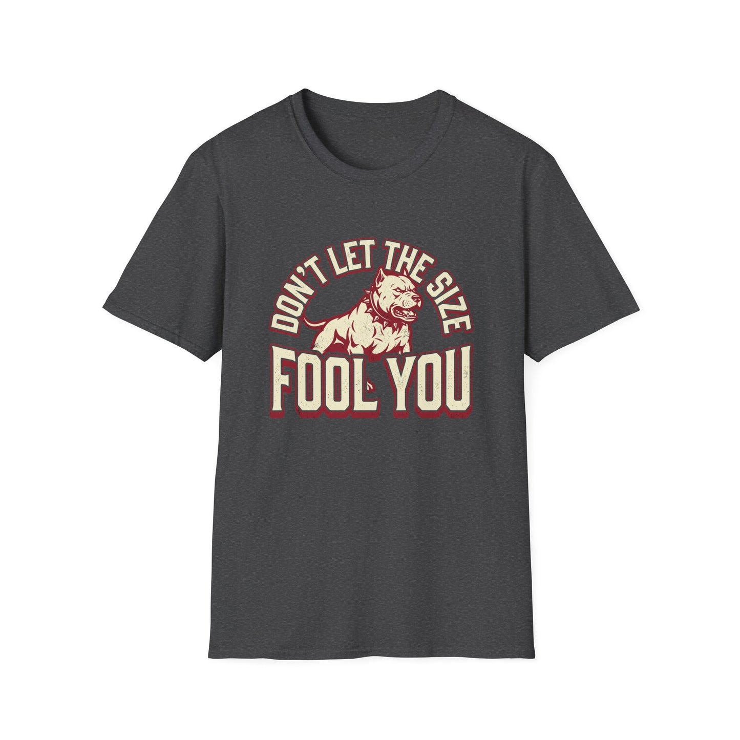 "Don’t Let The Size Fool You" Vintage Dog Tee-Pitbull Graphic T-Shirt