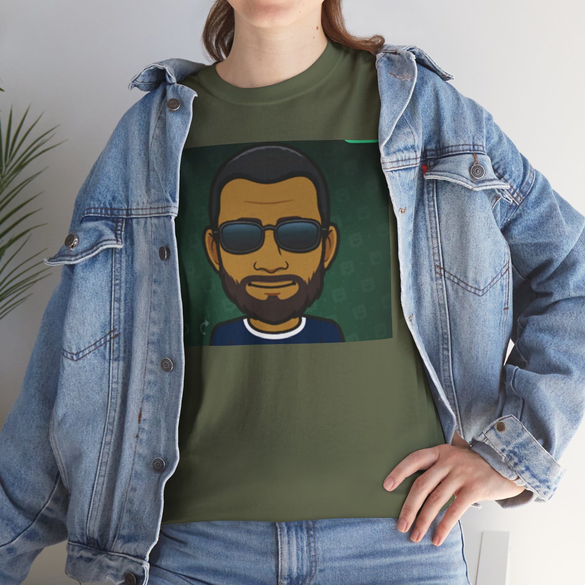 Bitmoji Portrait Tee — Cool Sunglasses Avatar Graphic T-Shirt Printify