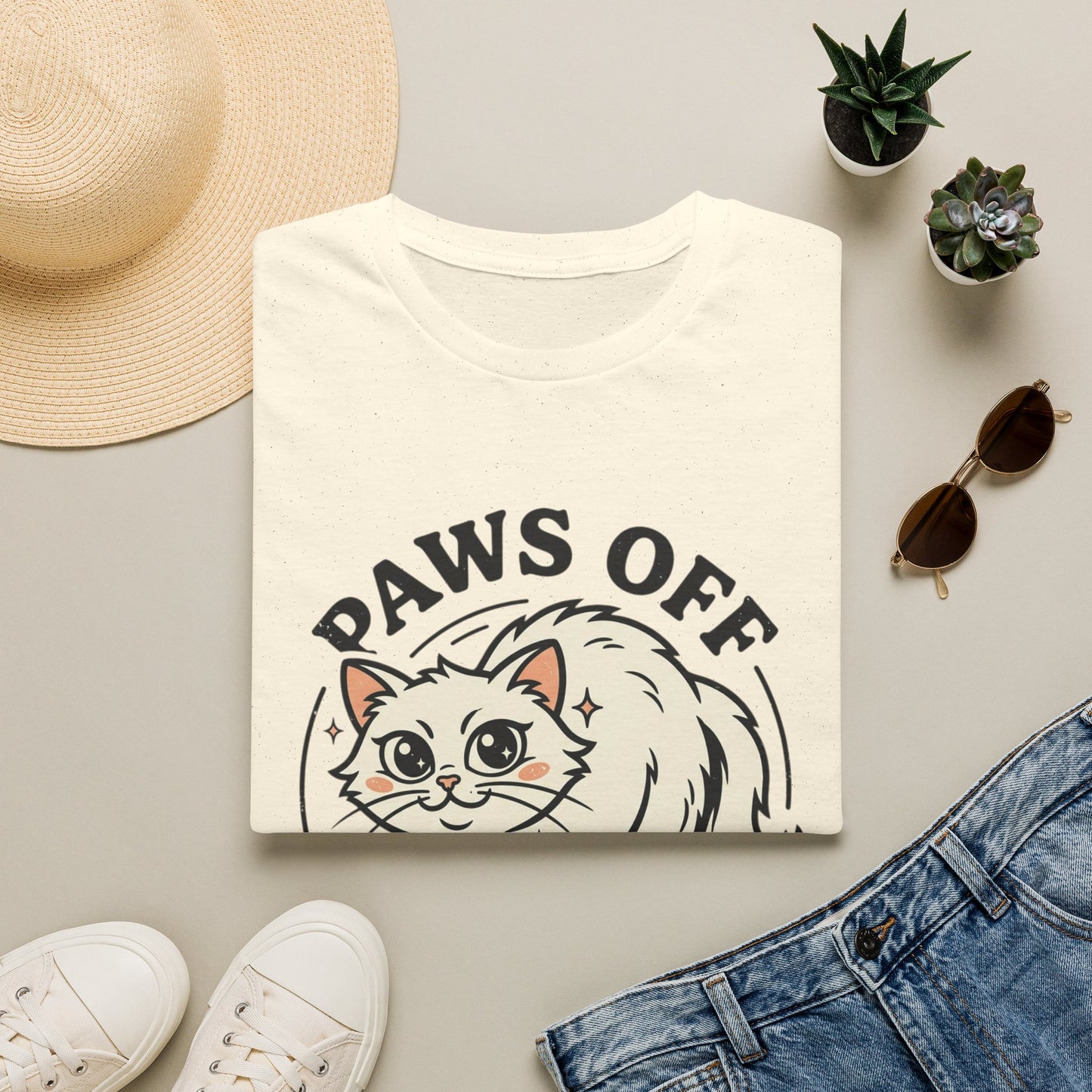 Paws Off My Kitty T-Shirt — Cute Protective Cat Graphic Tee