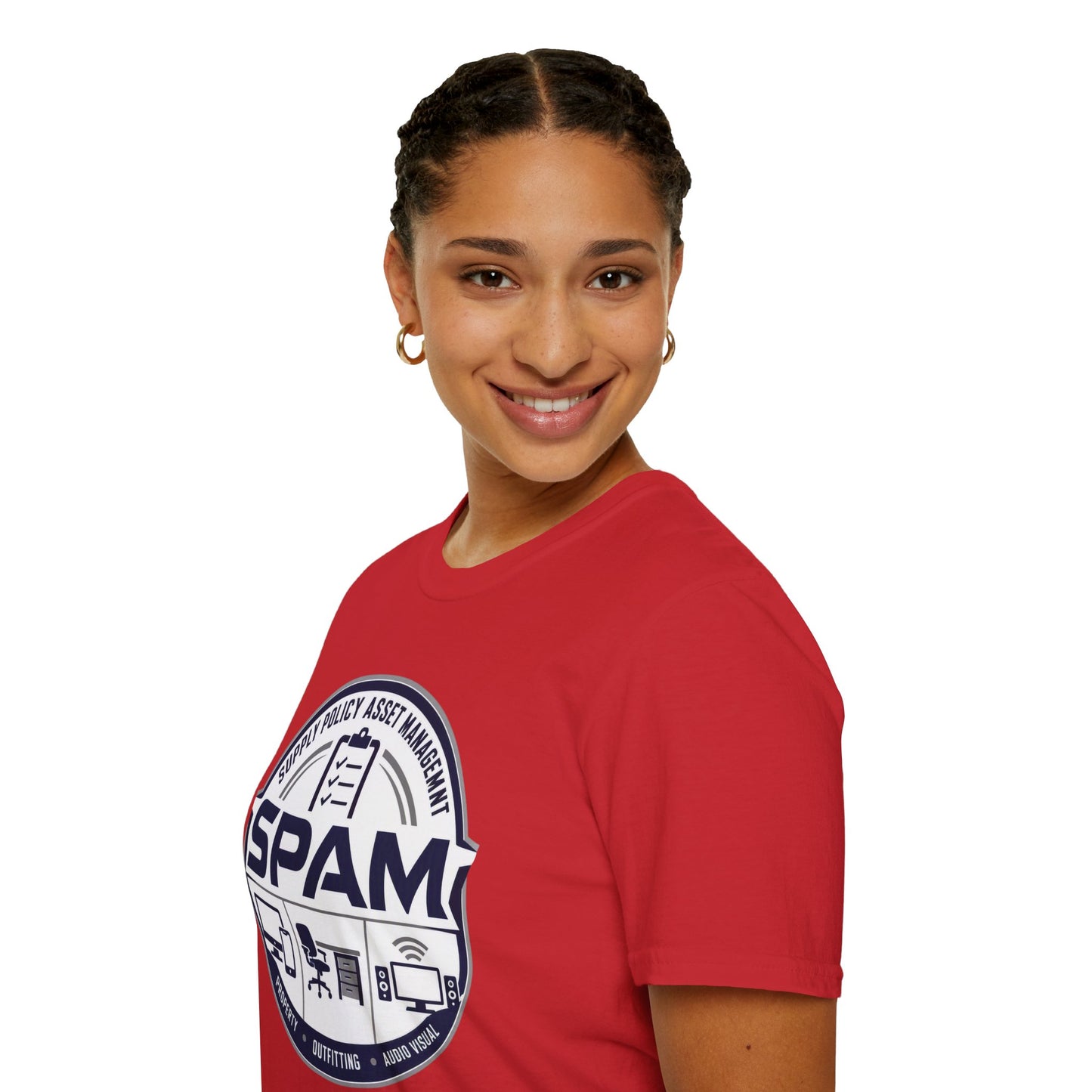 SPAM Supply Policy Asset Management T-Shirt — Logistics/ IT / Admin Graphic Tee