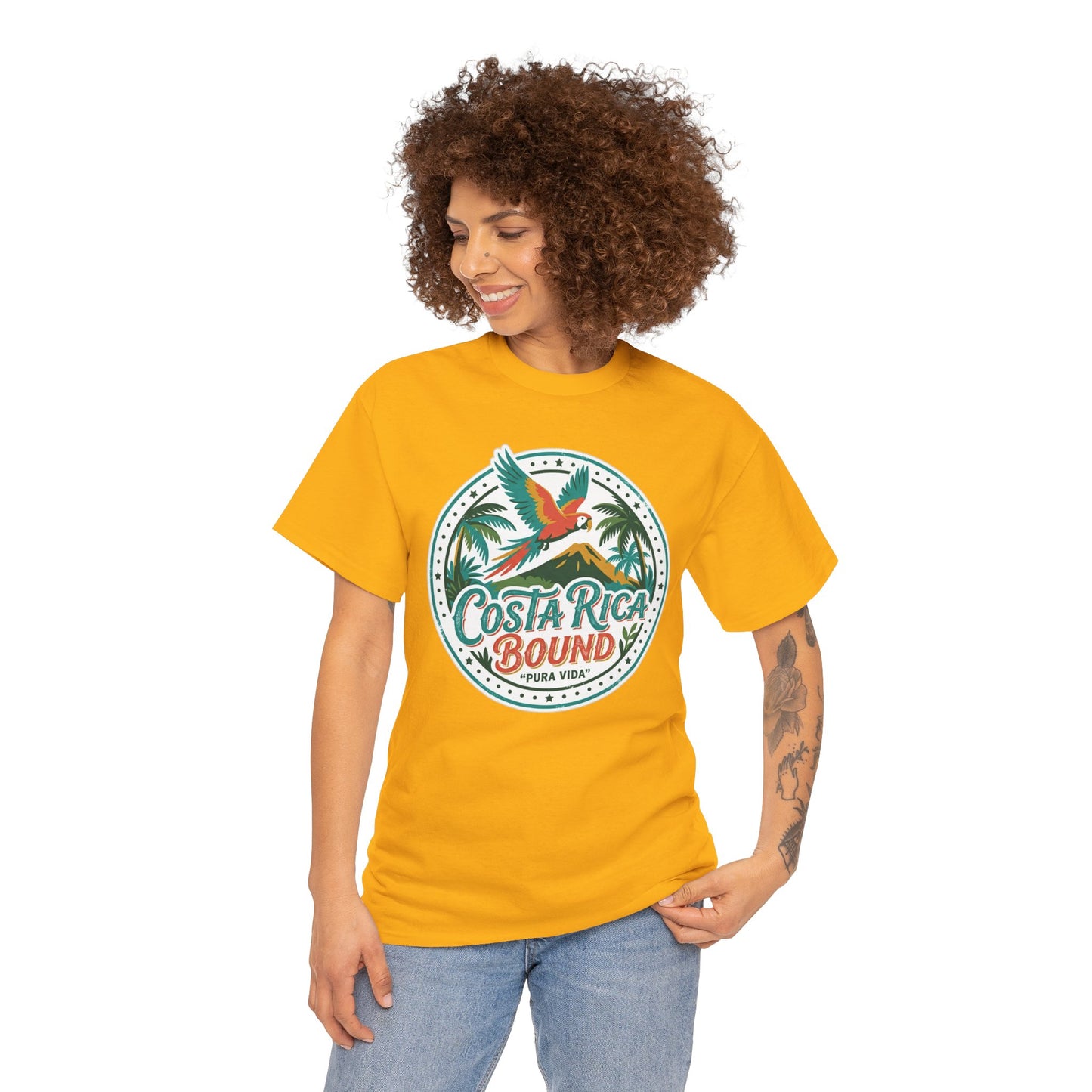 Costa Rica Bound T-Shirt — Tropical Parrot Travel Tee Printify
