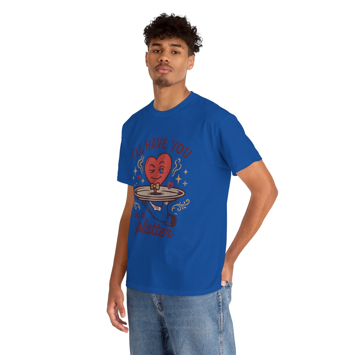 Valentine Heart on a Platter T-Shirt — I'll Have You on a Platter Cute Romantic Tee