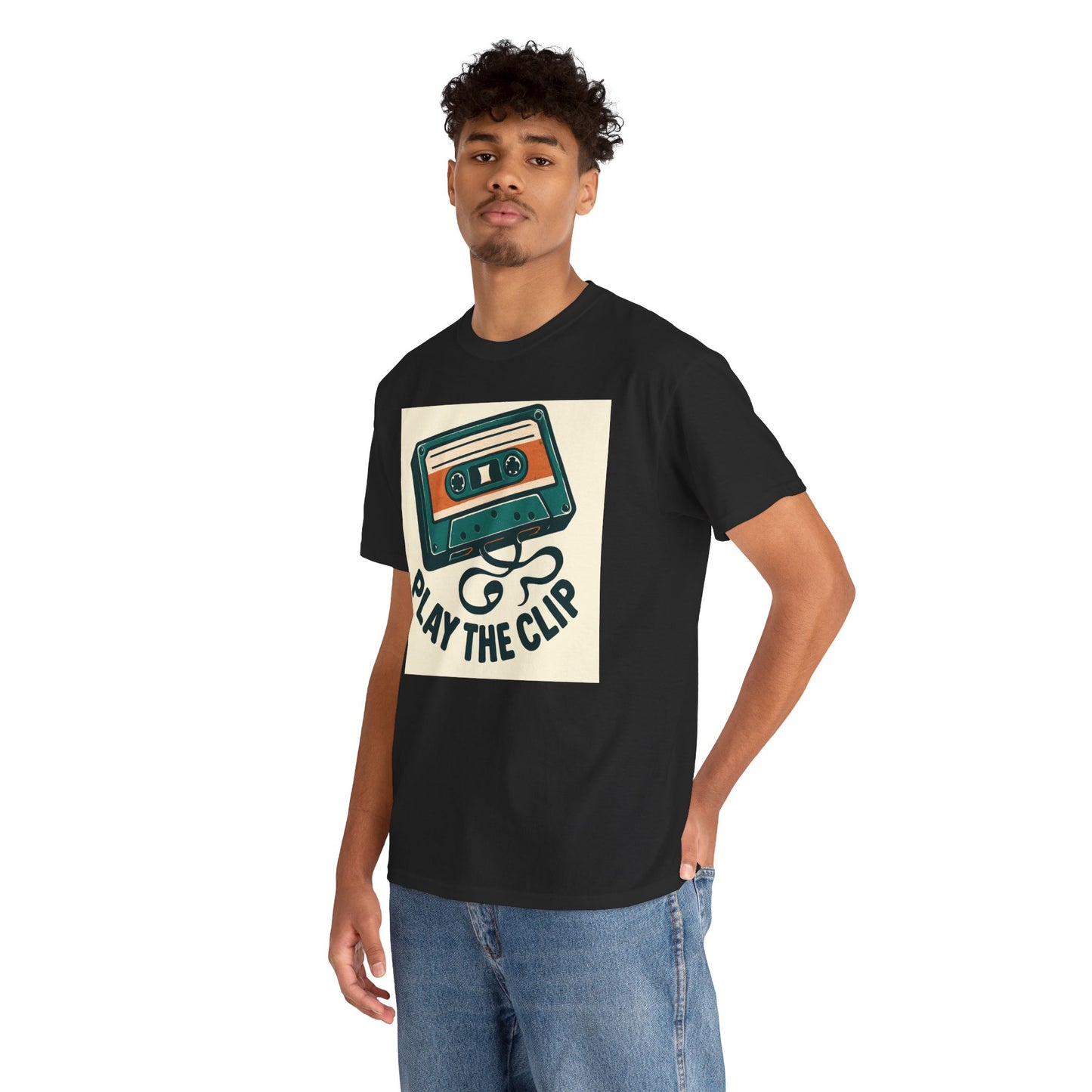 Cassette Tape 'Play the Clip' T-Shirt — Retro Music Tee Printify
