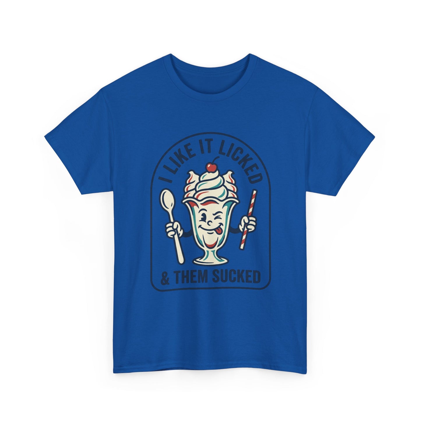 "I Like It Licked & Them Sucked" Retro Dessert Shirt - Ice Cream Sundae Tee