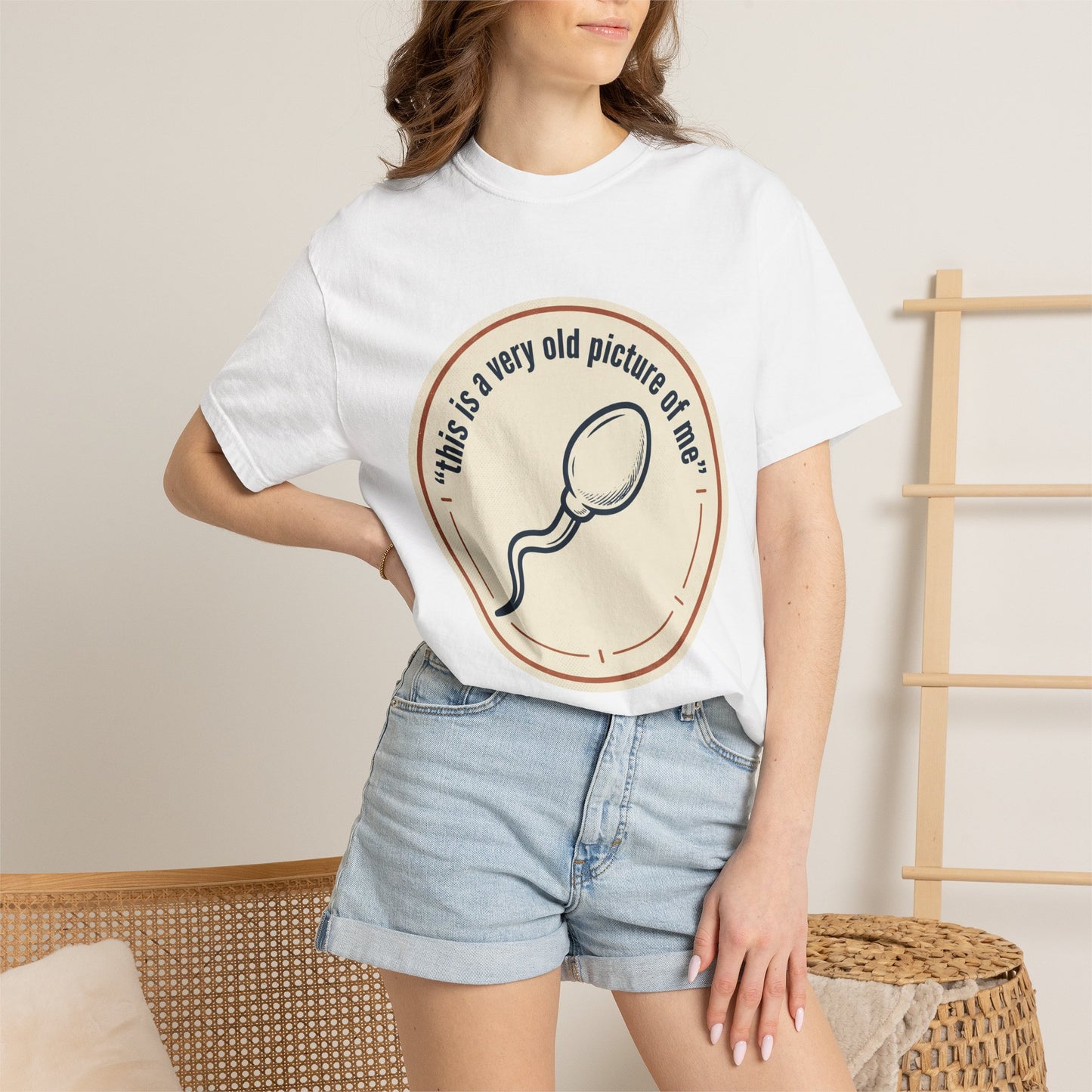 Vintage Sperm Graphic T-Shirt — "this is a very old picture of me"