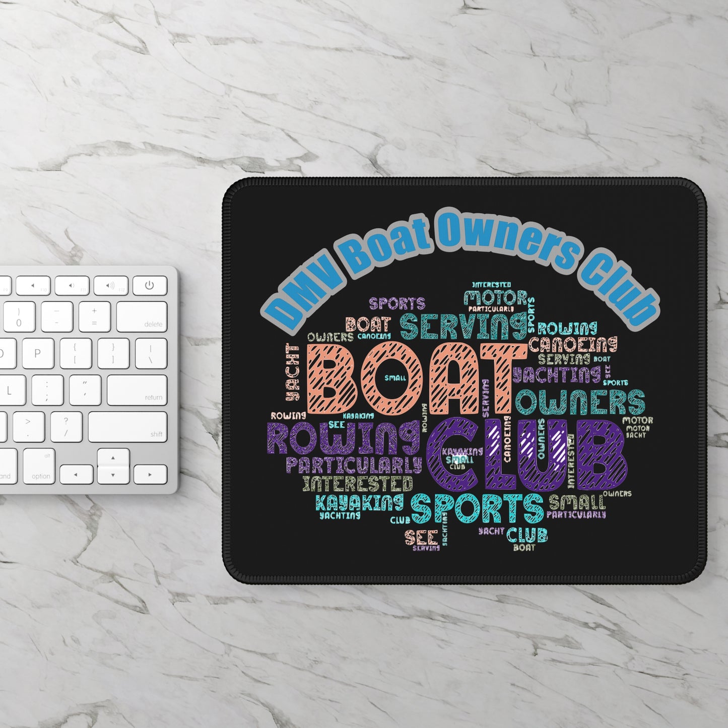 DMVBOC Custom Gaming Mouse Pad for Boat Owners Club, Personalized Desk Accessory, Nautical Theme Decor, Gift for Gamers
