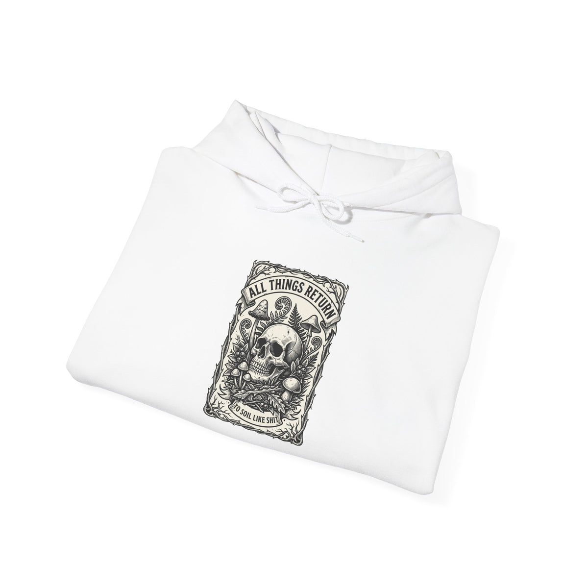 Skull & Botanical Crest Hoodie | Gothic Botanicals, Dark Floral