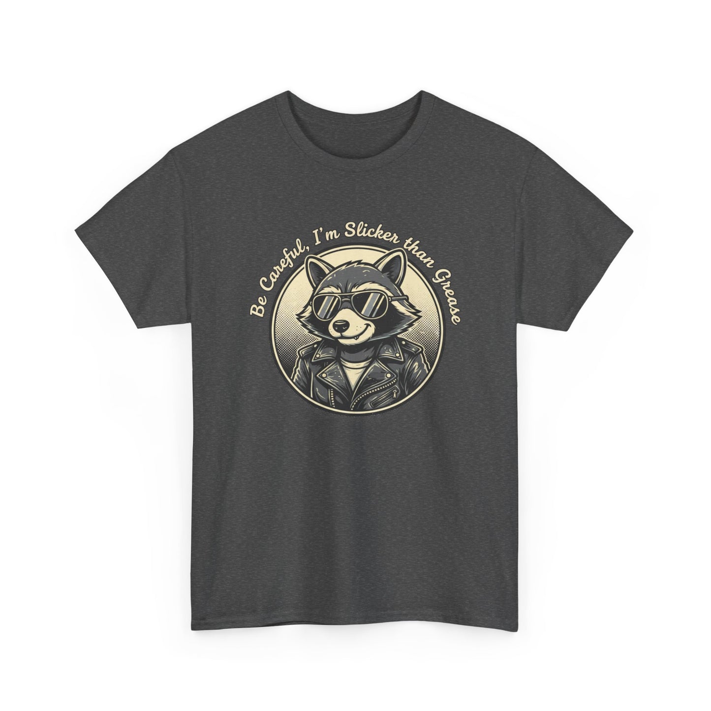 Raccoon Detective Graphic Tee — "Be Careful I’m Watching Your Snacks" Vintage Badge T-Shirt