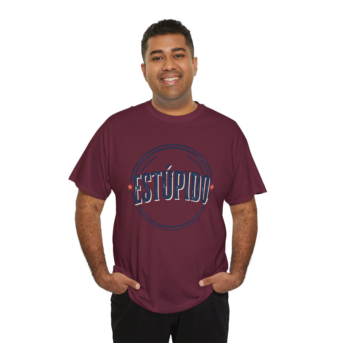 ESTÚPIDO Circle Logo Graphic Tee (Spanish Funny Statement)