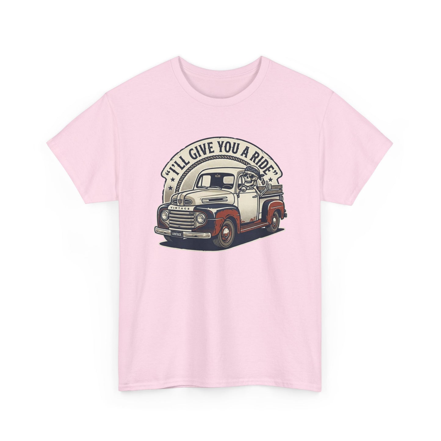 Vintage Pickup Truck T-Shirt — “I’ll Give You a Ride” Classic Retro Tee Printify