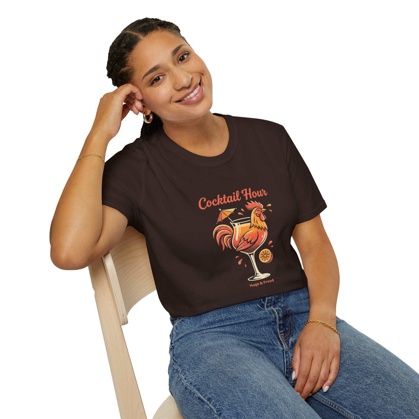 Cocktail Hour Rooster T-Shirt — Funny Bar & Happy Hour Graphic Tee