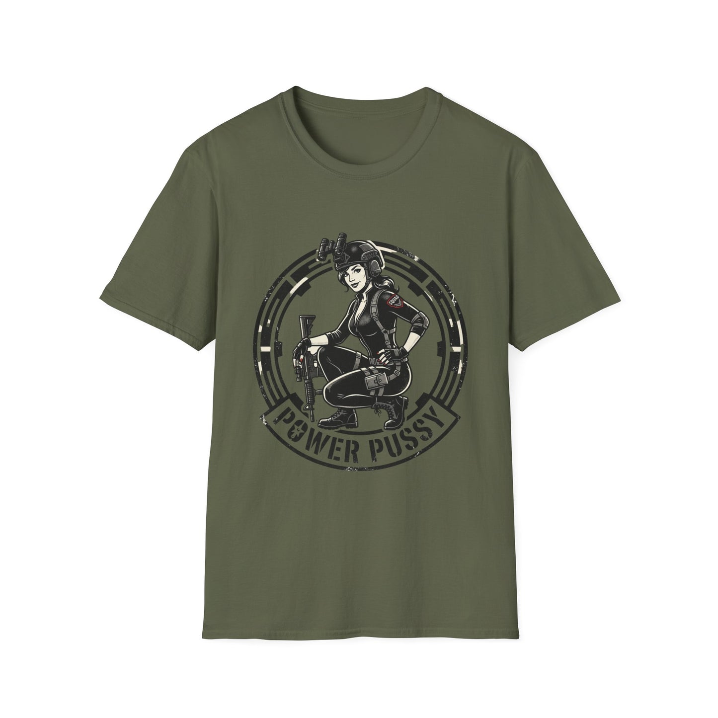 Power Pussy Graphic T-Shirt — Retro Pinup Catwoman Style Tee