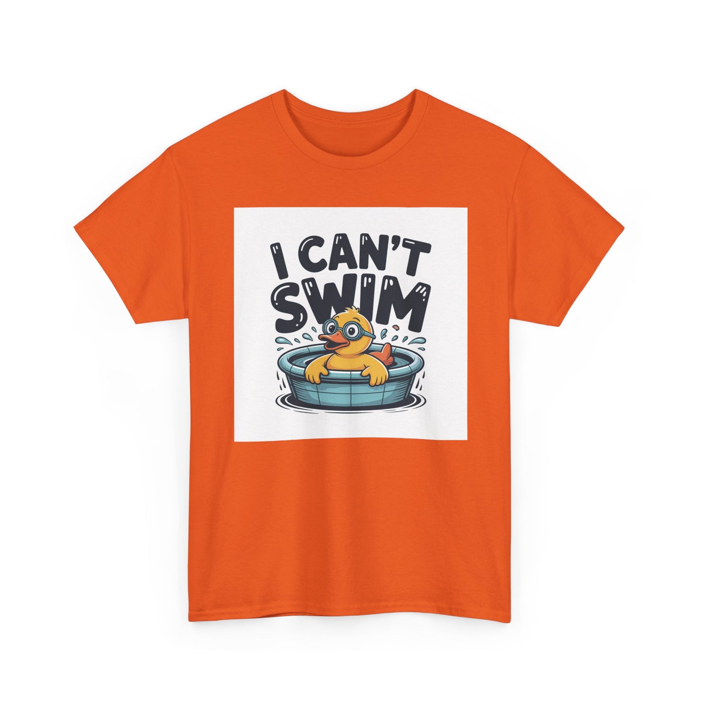 I Can't Swim Duck T-Shirt — Cute Funny Pool Float Graphic Tee
