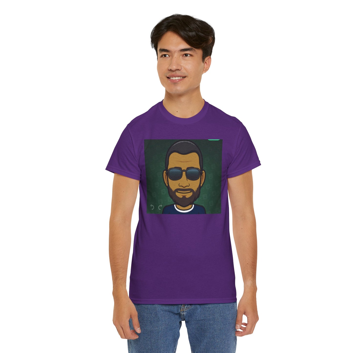 Bitmoji Portrait Tee — Cool Sunglasses Avatar Graphic T-Shirt Printify