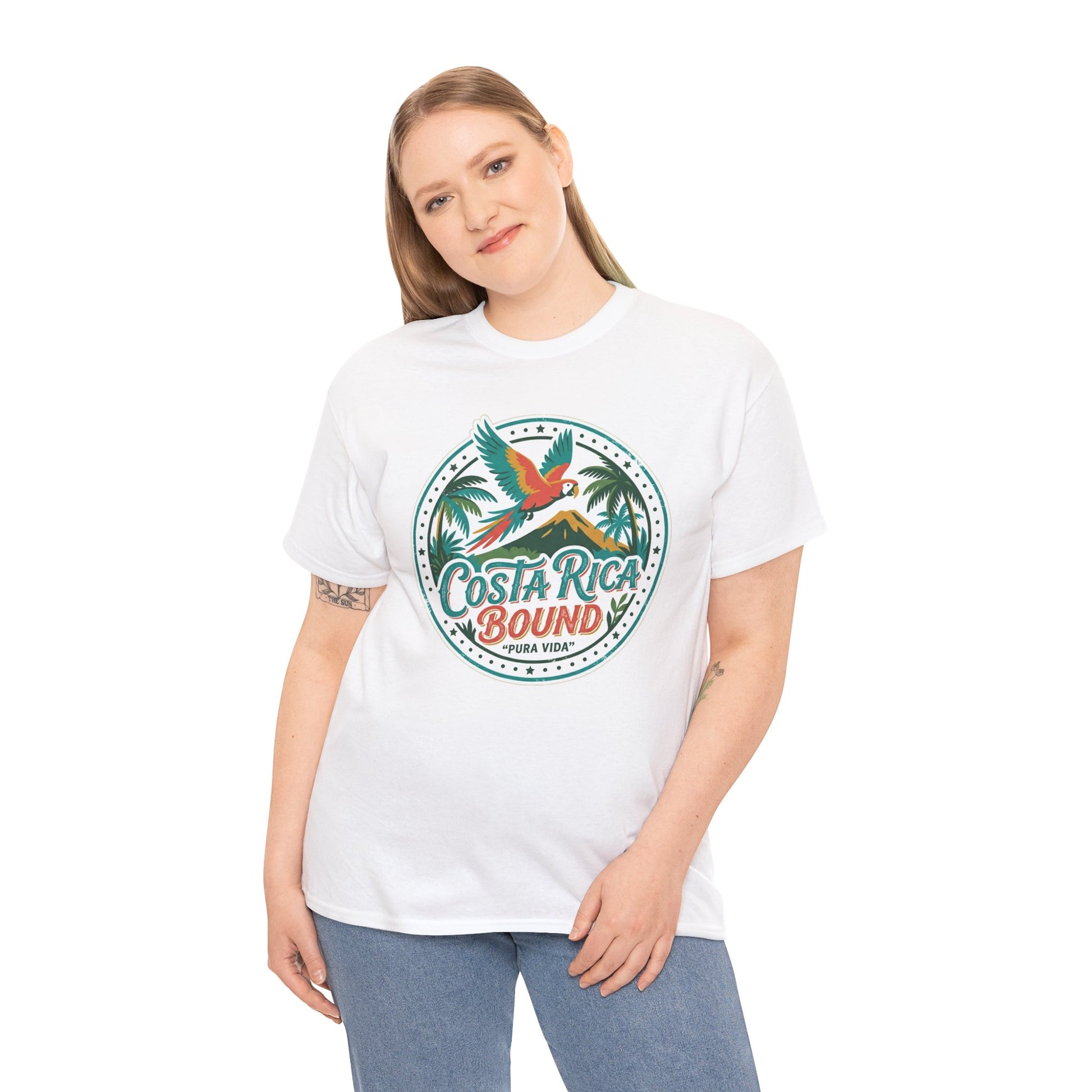 Costa Rica Bound T-Shirt — Tropical Parrot Travel Tee Printify