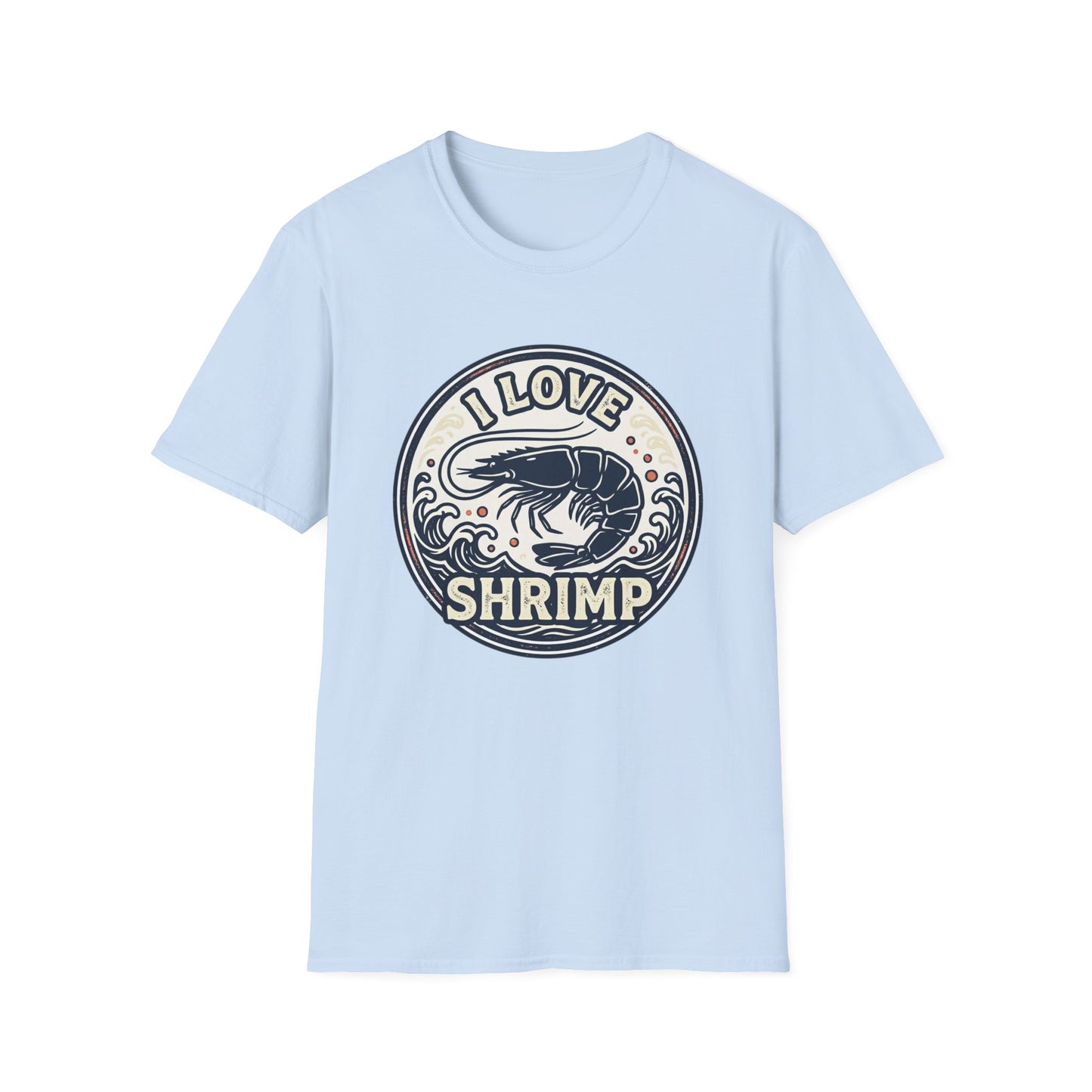I Love Shrimp T-Shirt — Retro Seafood Crew Tee