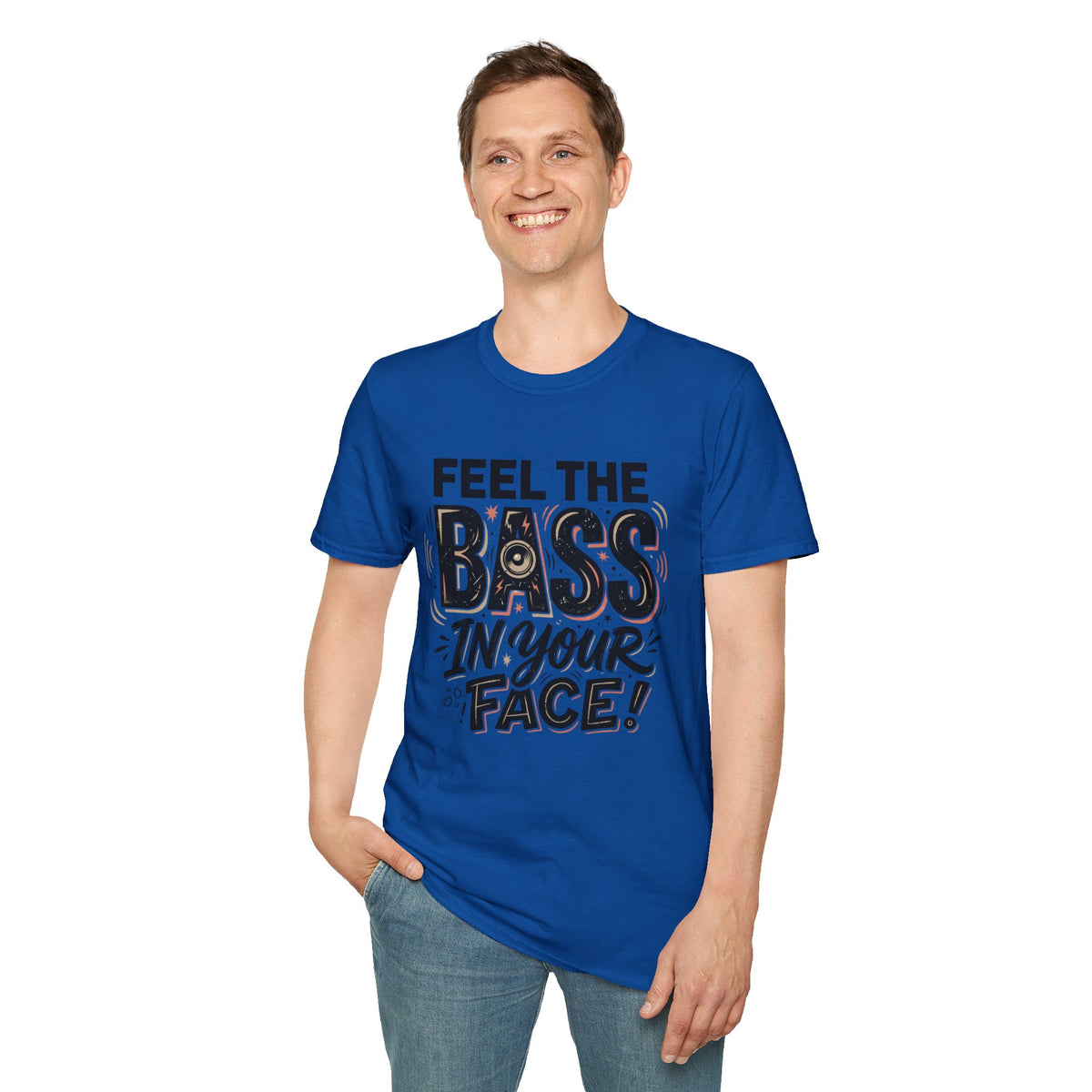 Feel the Bass In Your Face T-Shirt — Graphic Music Lover Tee