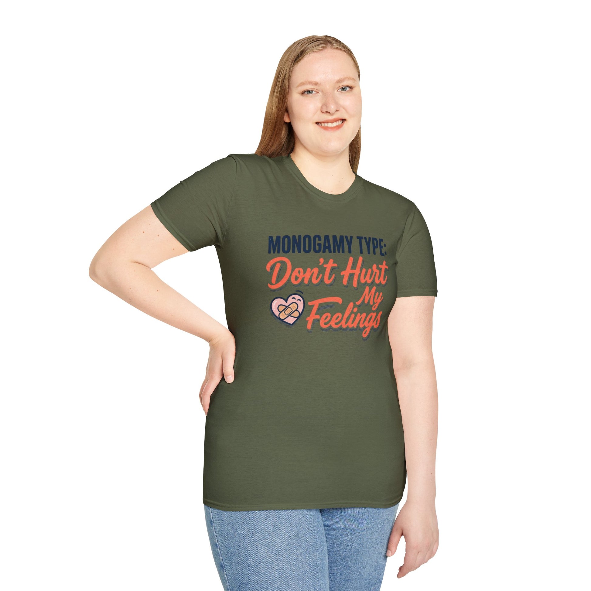 "Monogamy Type: Don't Hurt My Feelings" Graphic Tee Printify