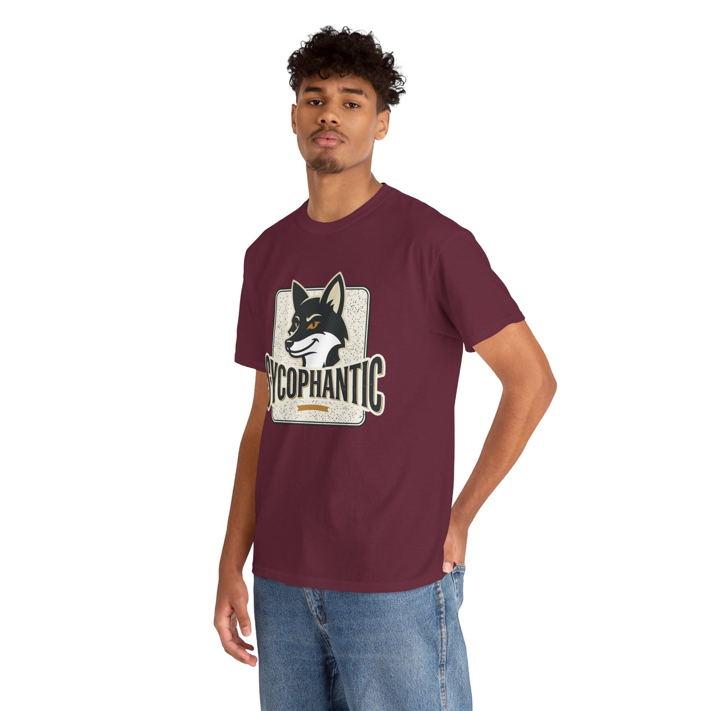 Sycophantic Fox Graphic Tee — Retro Animal Logo T-Shirt