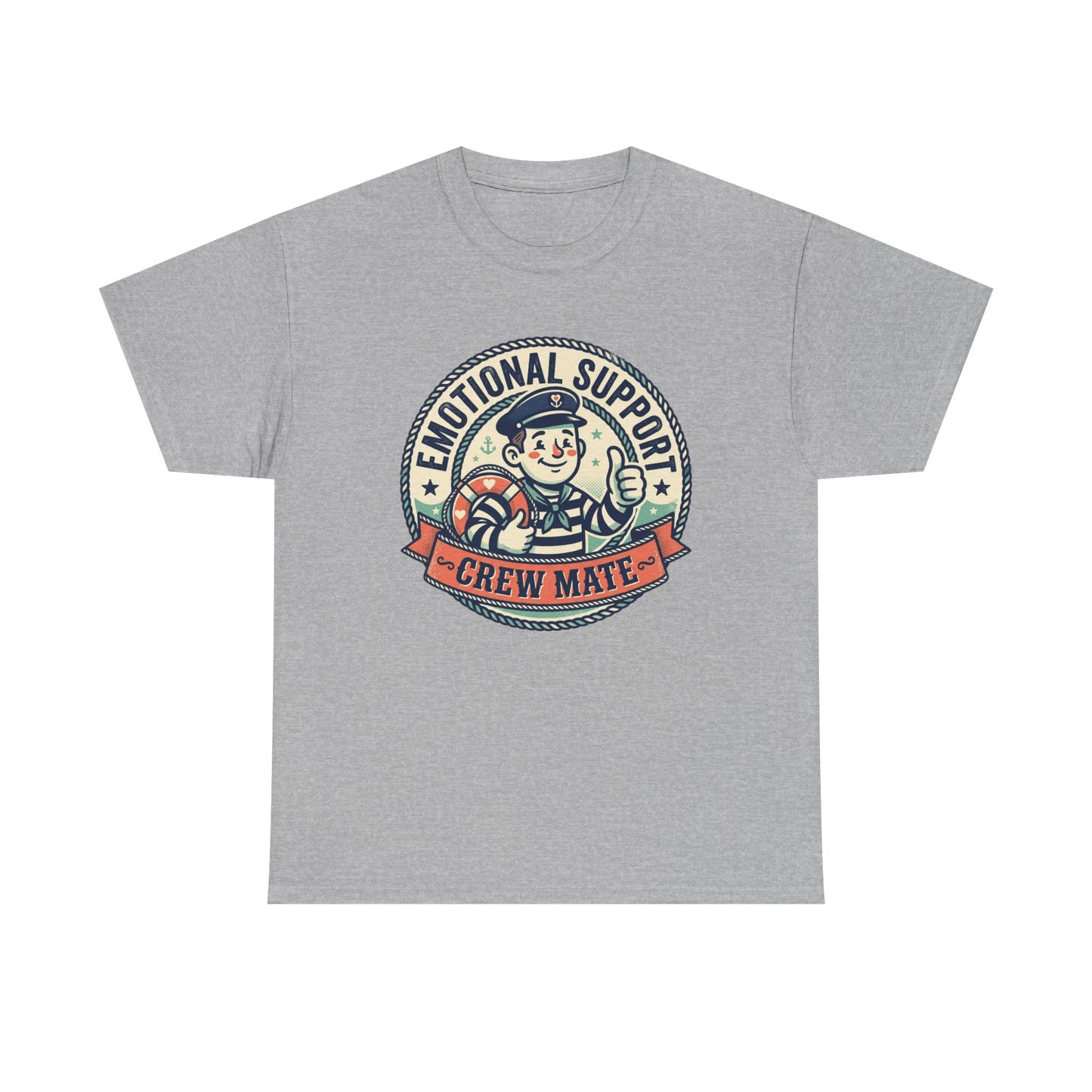Emotional Support Crew Mate T‑Shirt — Retro Nautical Crewmate Tee Printify