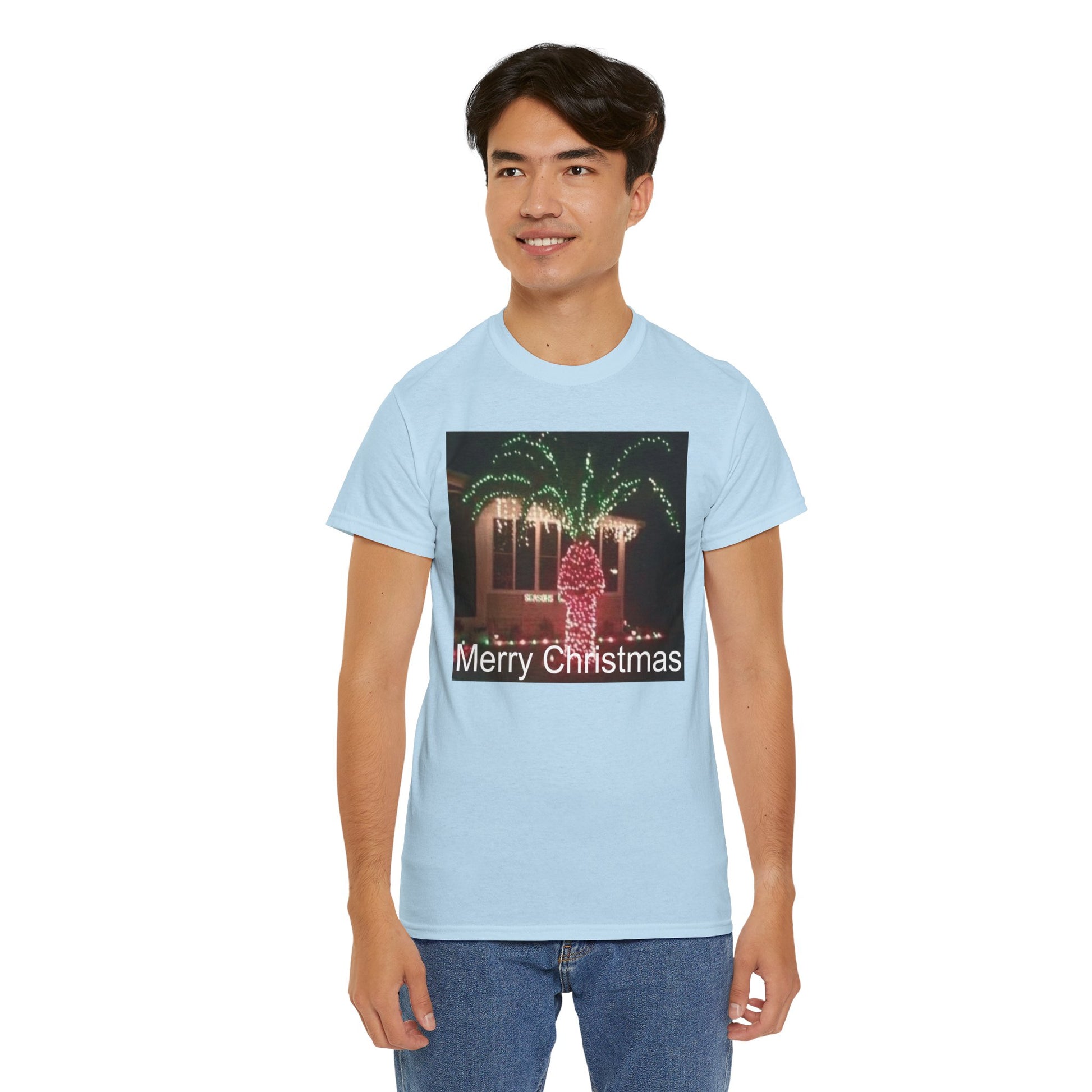 Christmas Lights Tee — 'Merry Christmas' Holiday Graphic T-Shirt Printify