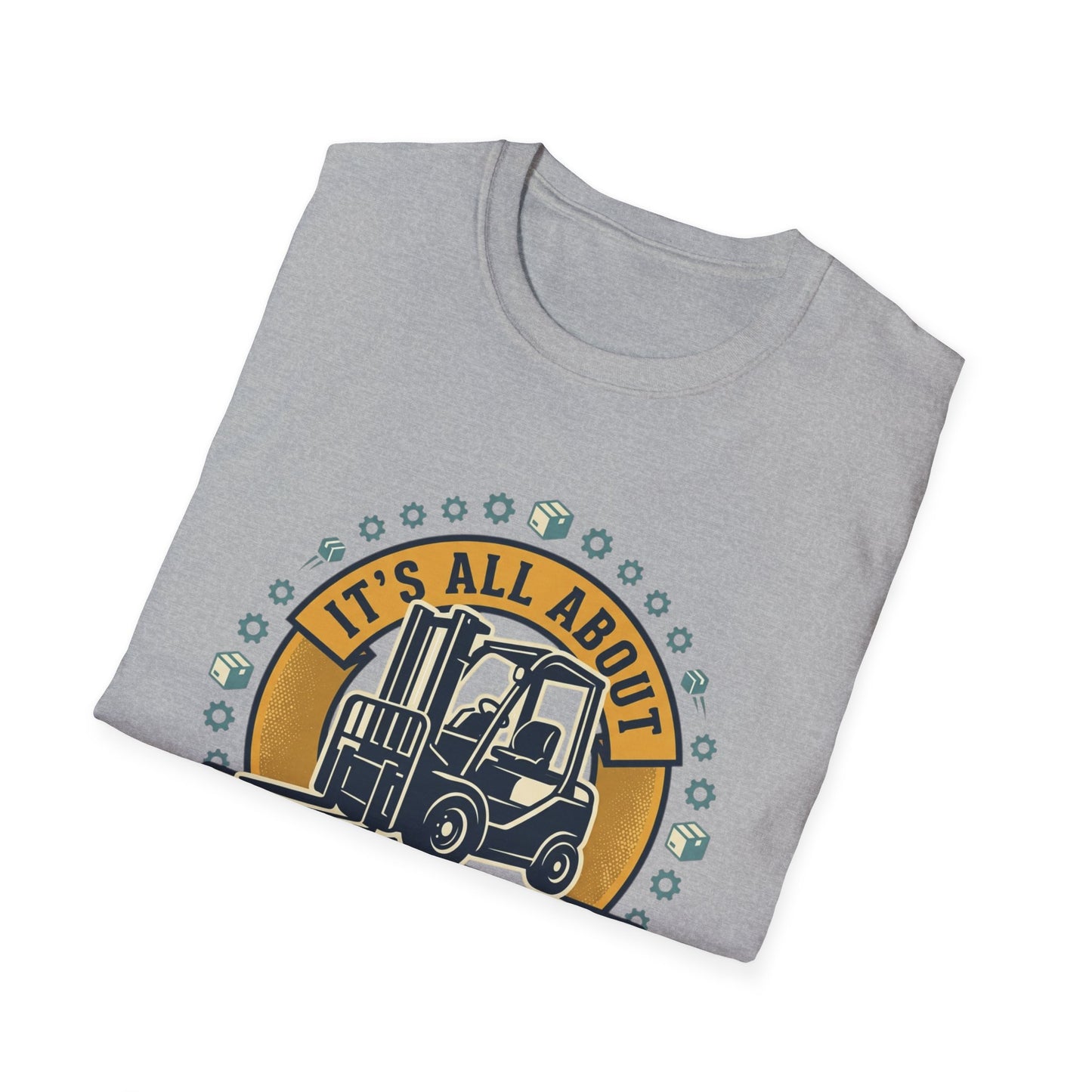Moving Company T-Shirt — "It's All About Moving Units" Forklift Logo