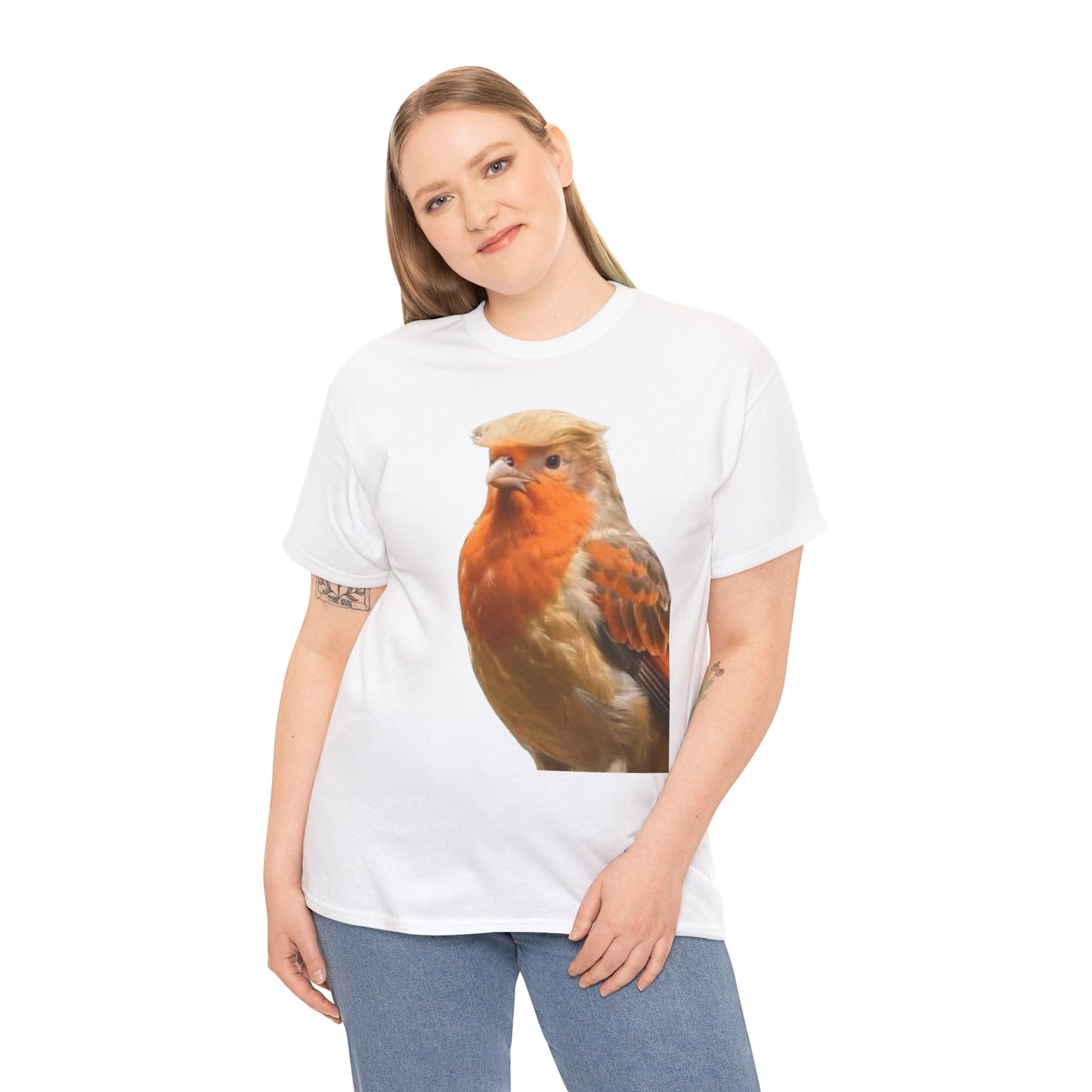 Robin Illustration T-Shirt — Cute Red-Breast Bird Graphic Tee