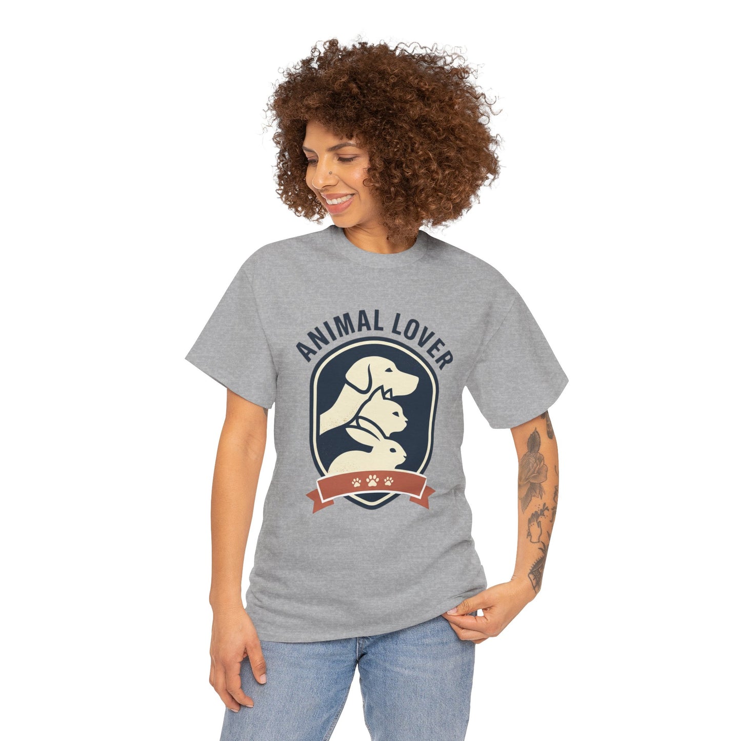 Animal Lover T-Shirt — Retro Pet Badge Tee (Dogs & Cats)