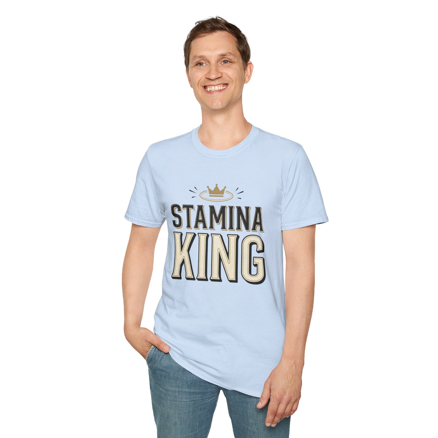 Stamina King T-Shirt — Bold Crown Fitness Tee for Workout Motivation