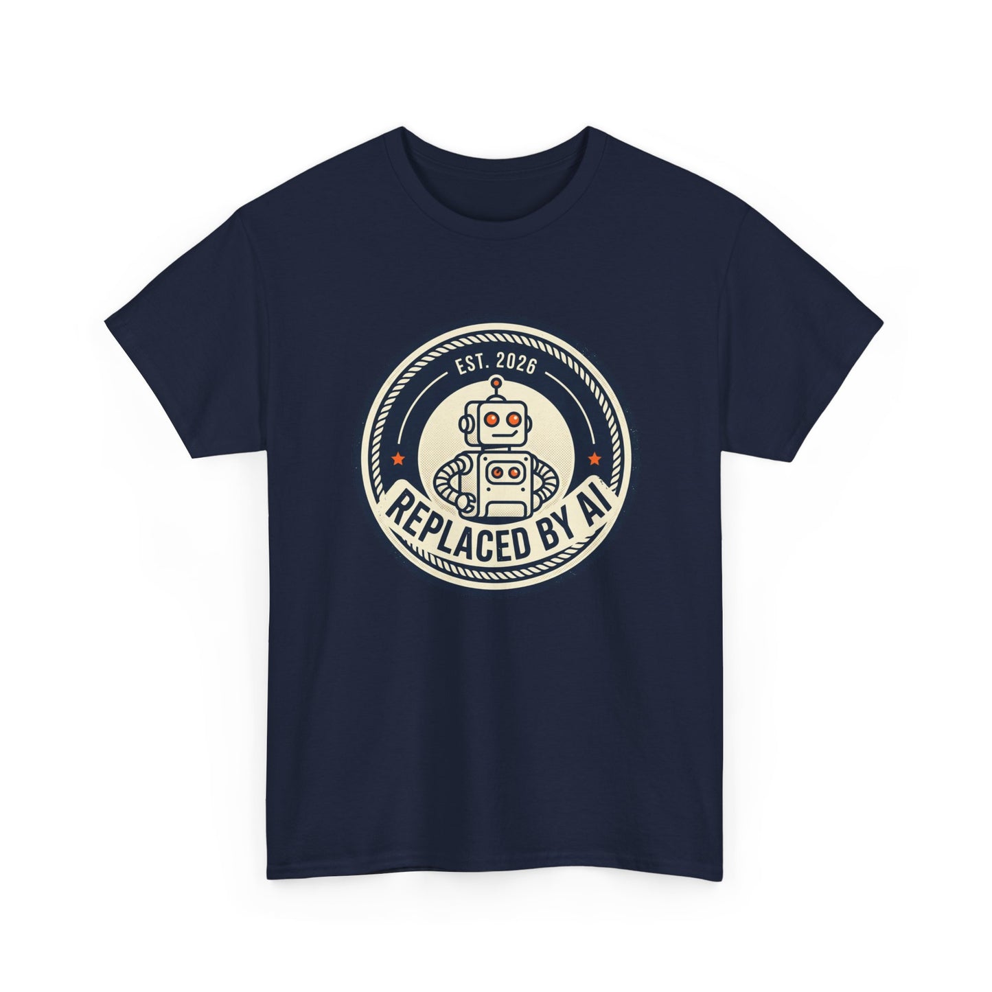 "Replaced by AI" Retro Robot Graphic Tee