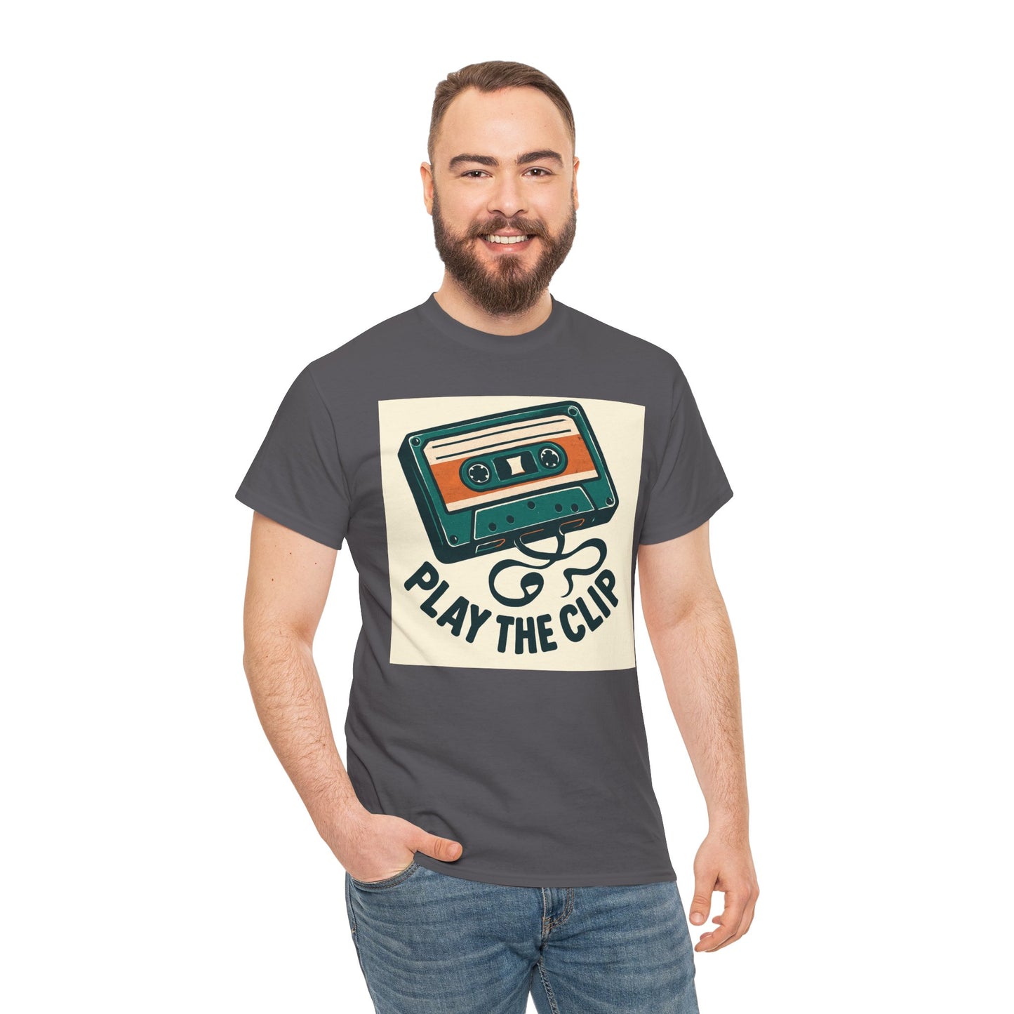 Cassette Tape 'Play the Clip' T-Shirt — Retro Music Tee Printify