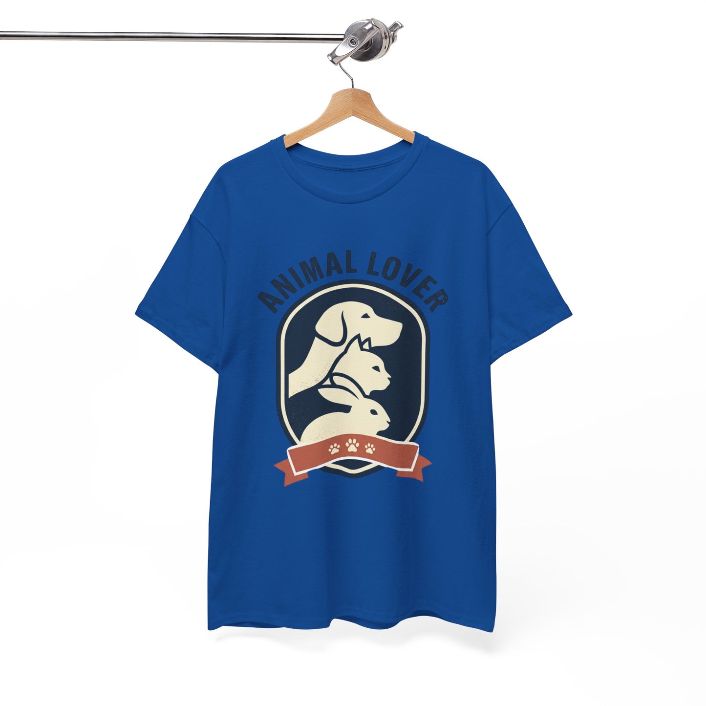 Animal Lover T-Shirt — Retro Pet Badge Tee (Dogs & Cats)