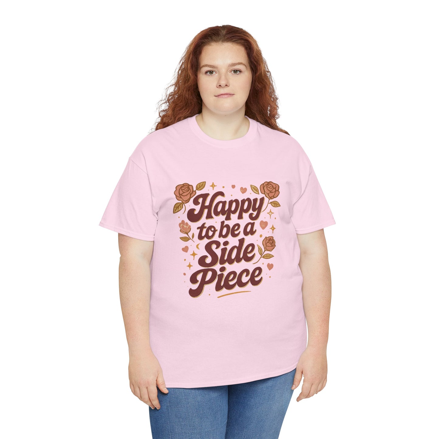 Happy to Be a Side Piece Tee — Retro Floral Statement T-Shirt