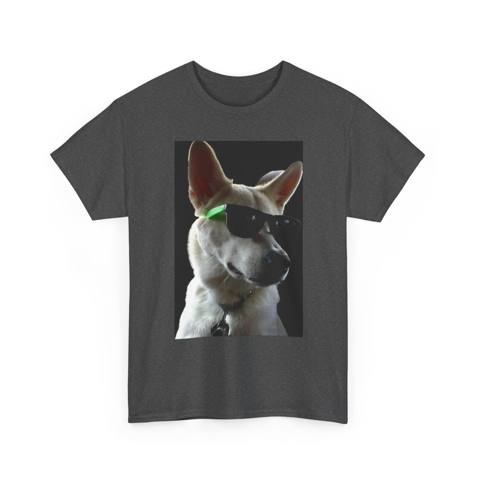 Cyberpunk Dog Photo Tee — Futuristic Bull Terrier Graphic T-Shirt Printify