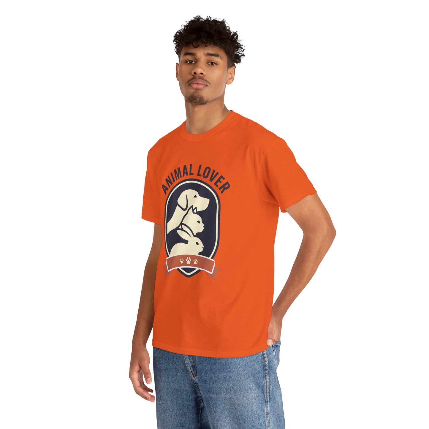 Animal Lover T-Shirt — Retro Pet Badge Tee (Dogs & Cats)