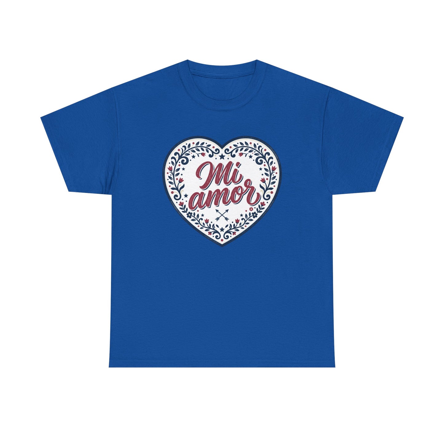 Mi Amor Heart T-Shirt — Romantic Floral Graphic Tee for Valentine’s Day