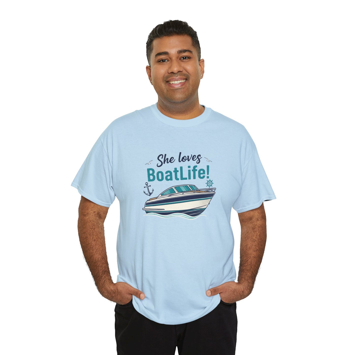 Boat Life T-Shirt — "She Loves BoatLife!" Graphic Tee for Boating Fans
