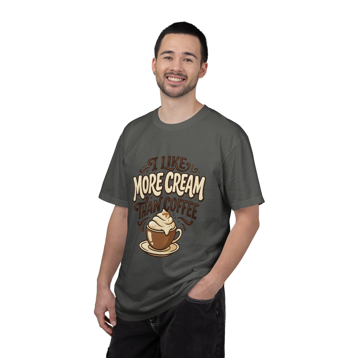 Coffee Tee — "I Like More Cream Than Coffee" Graphic T-Shirt