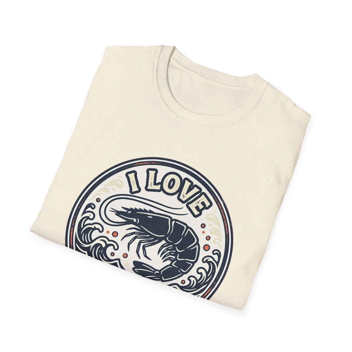 I Love Shrimp T-Shirt — Retro Seafood Crew Tee