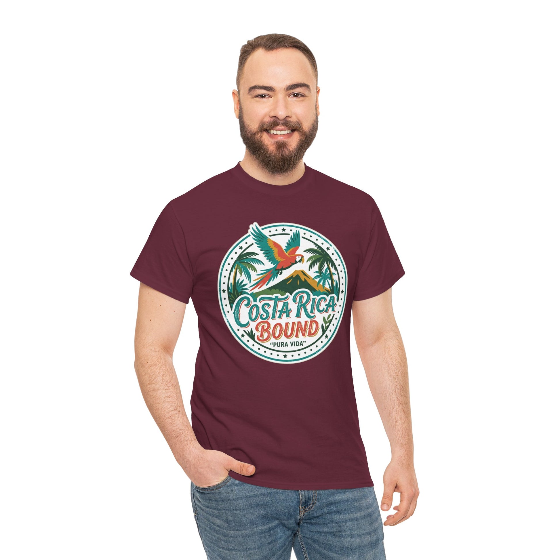 Costa Rica Bound T-Shirt — Tropical Parrot Travel Tee Printify