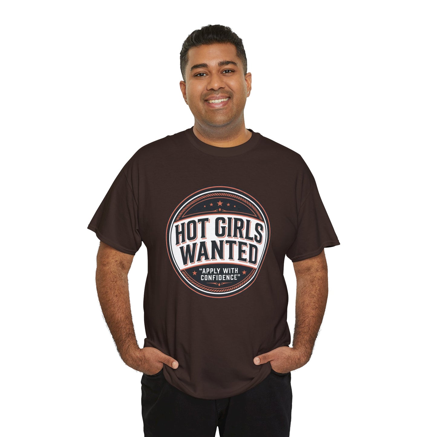 T-Shirt — "Hot Girls Wanted" Retro Badge Tee