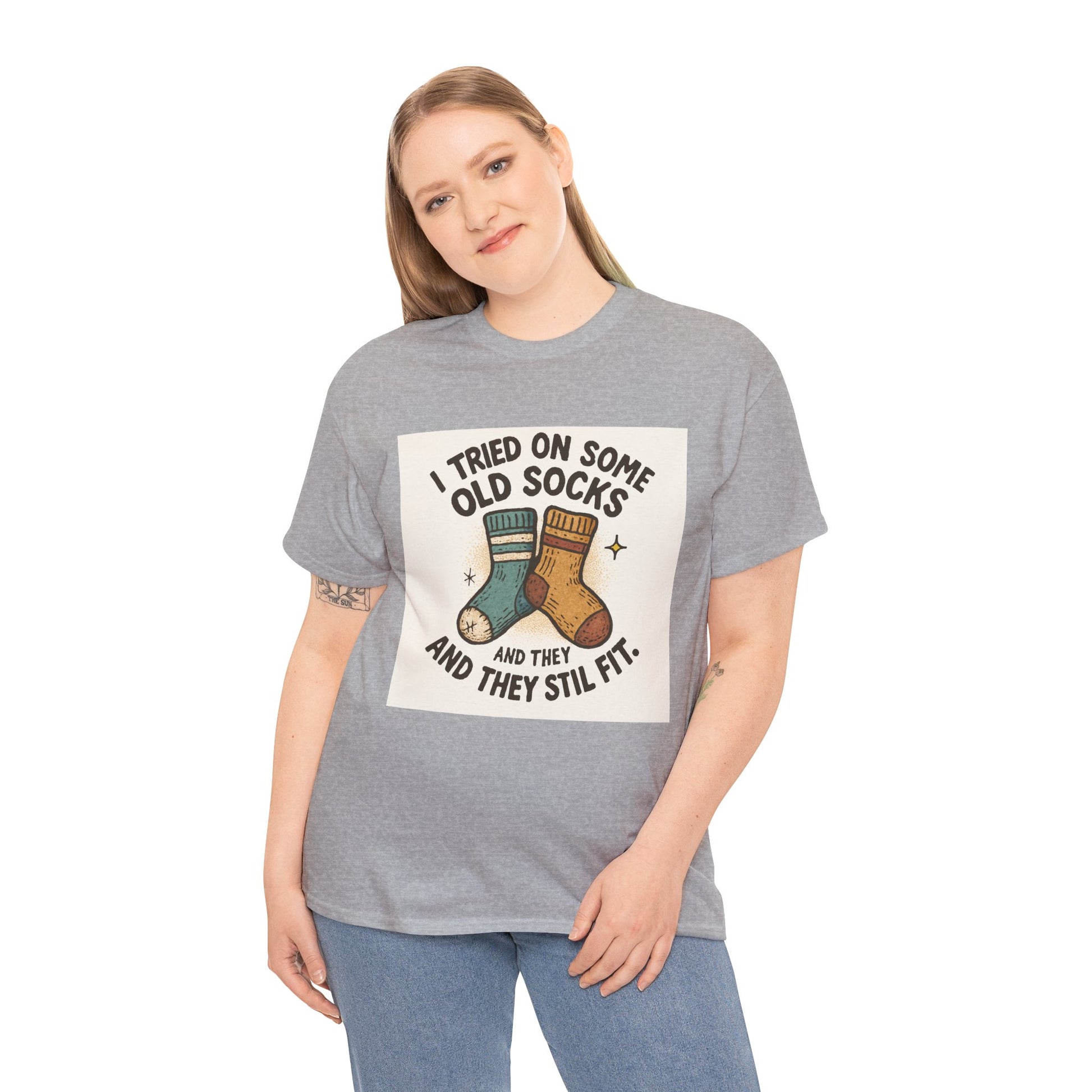 Funny Socks T-Shirt – “I Tried On Some Old Socks and They Still Fit” Graphic Tee Printify