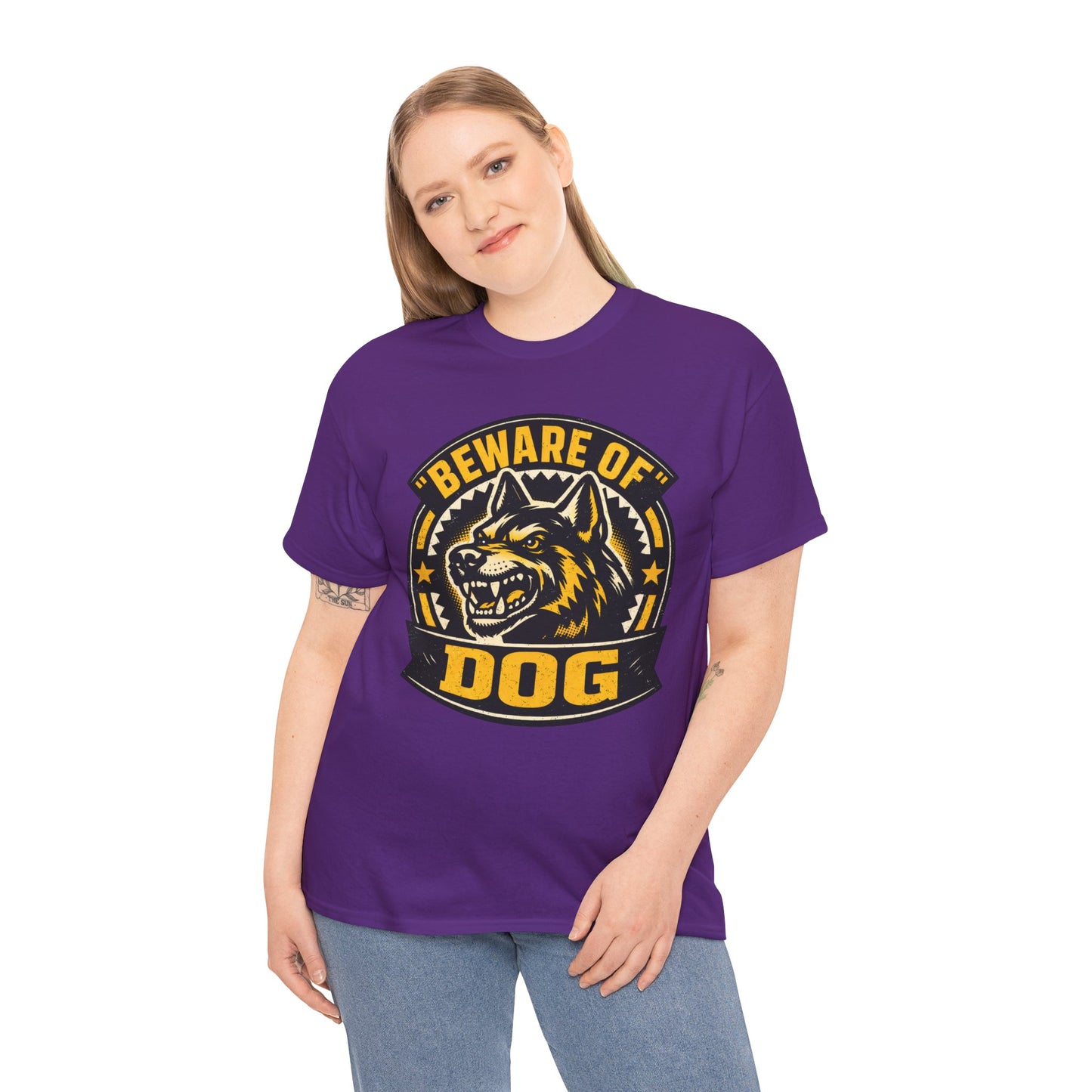 Beware of Dog T-Shirt — Retro Aggressive Dog Warning Graphic Tee Printify