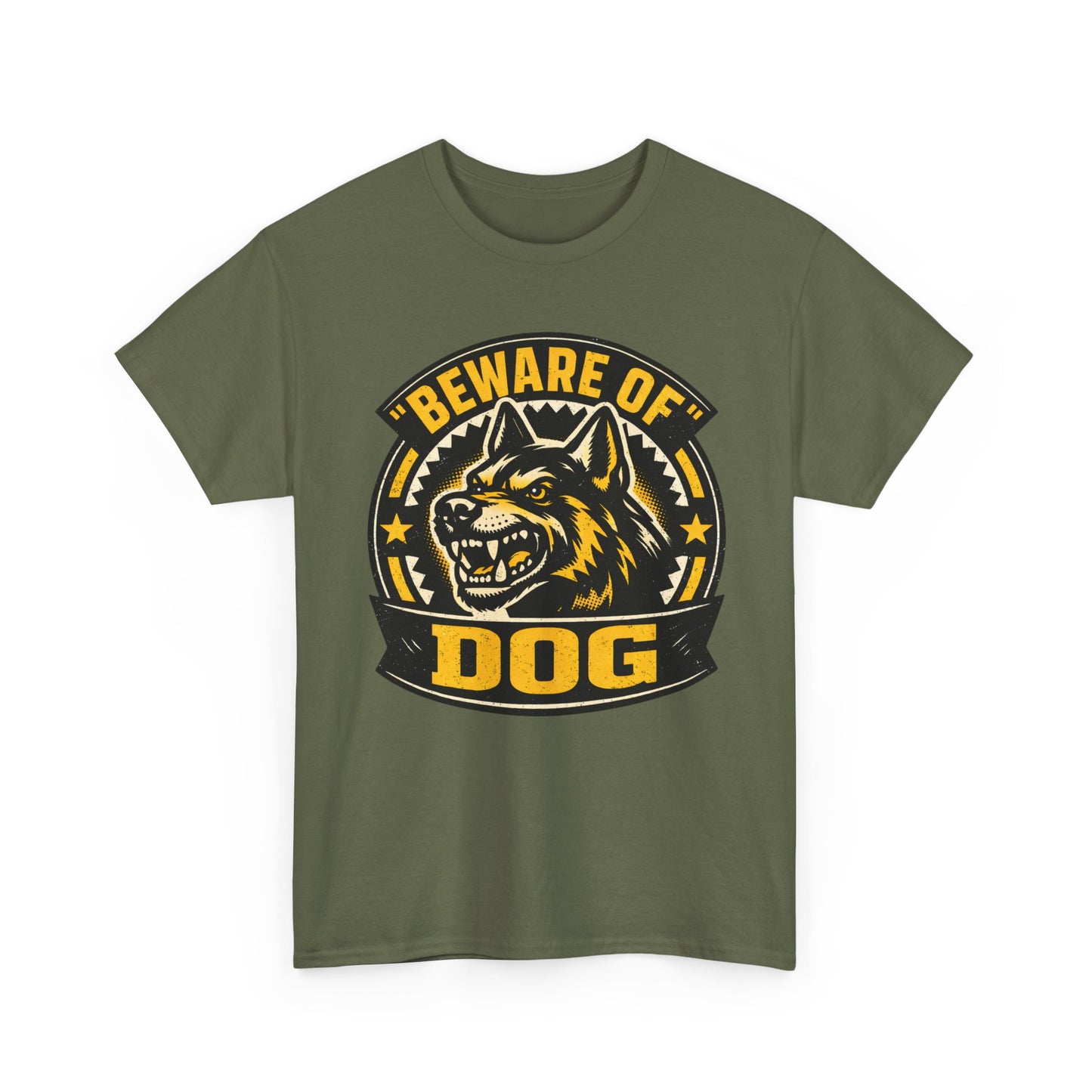 Beware of Dog T-Shirt — Retro Aggressive Dog Warning Graphic Tee Printify