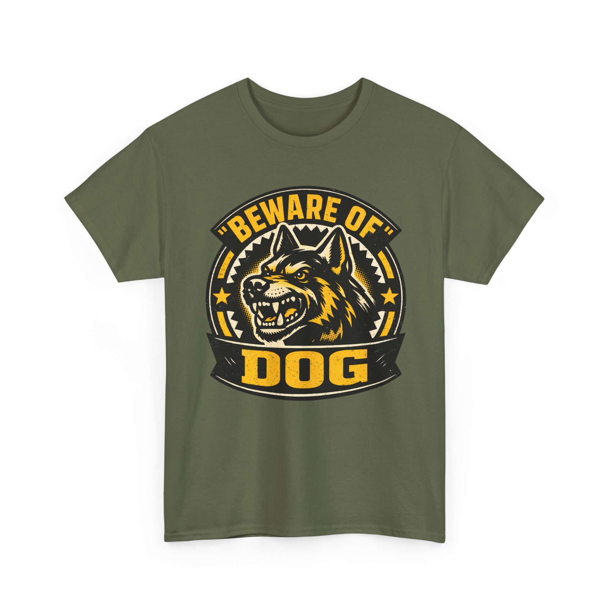 Beware of Dog T-Shirt — Retro Aggressive Dog Warning Graphic Tee Printify